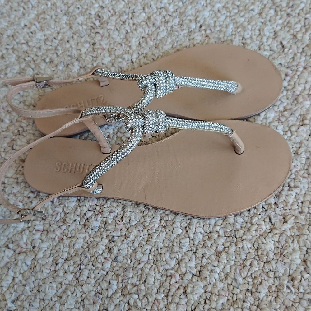 Schutz Pearly Sandals with size buckle size 7